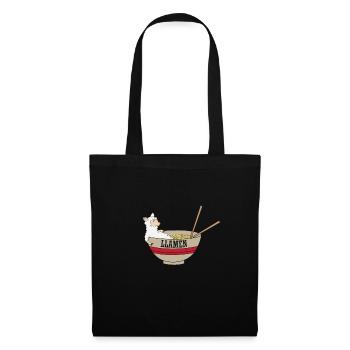 Lama dans les nouilles ramen asiatiques - Sac en tissu - noir - Devant