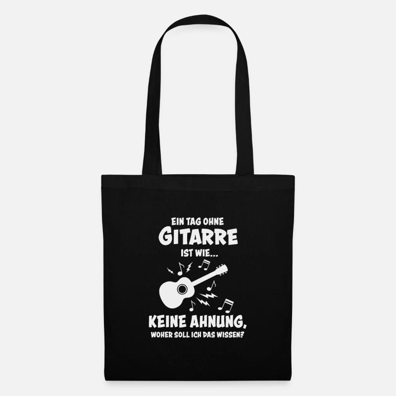 Gitarre Gitarristen Geschenk - Stoffbeutel - Schwarz