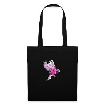 oiseau - Sac en tissu - noir - Devant