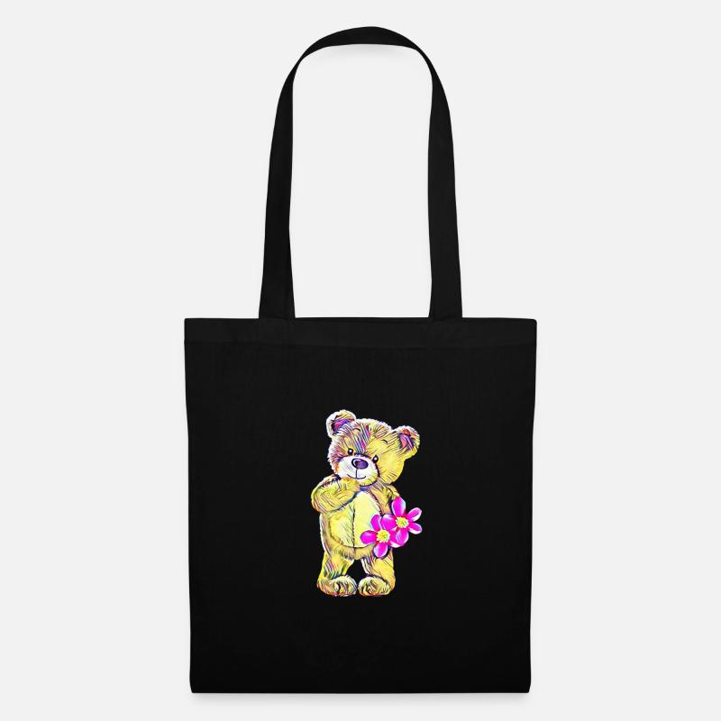 Teddybär - Stoffbeutel - Schwarz