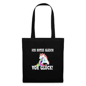 Im puking for happiness - unicorn JGA - Tote Bag - black - Front