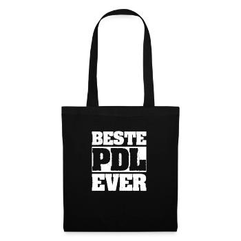 Beste PDL Ever Pflegedienstleitung Geschenk - Stoffbeutel - Schwarz - Vorne