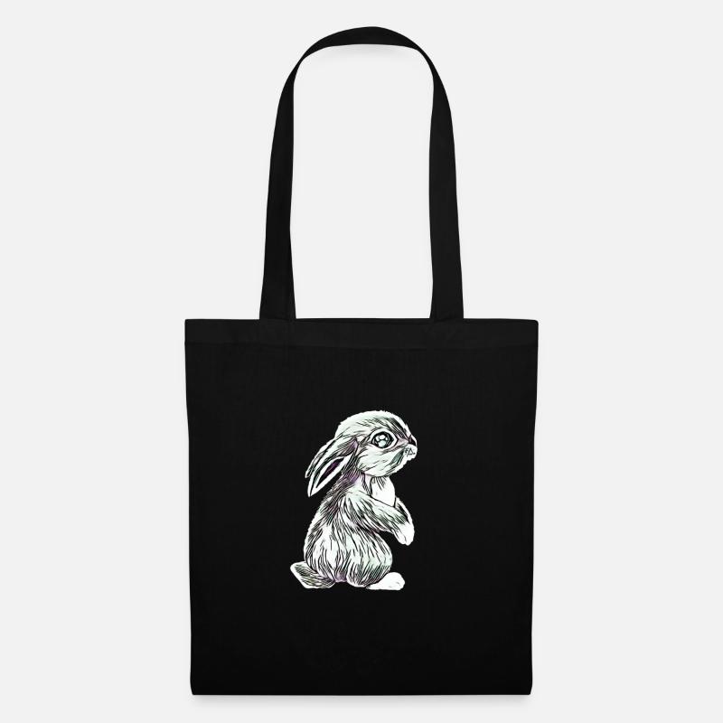 Hase - Stoffbeutel - Schwarz