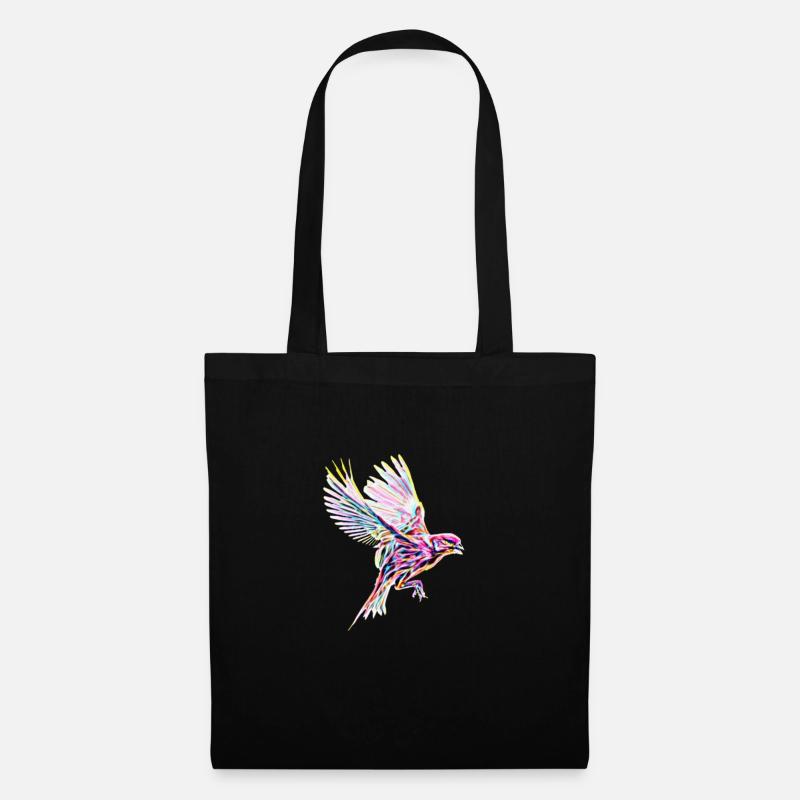 oiseau - Sac en tissu - noir