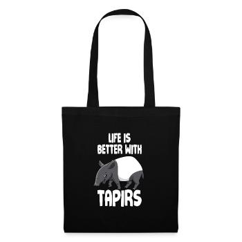La vie est meilleure avec des tapirs - Sac en tissu - noir - Devant