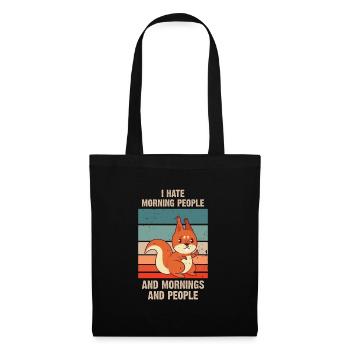 Cadeau de doigt du milieu écureuil écureuil du matin - Sac en tissu - noir - Devant