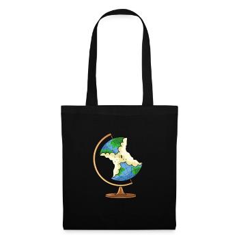 Globus Earth Pomme Protection du climat Changement climatique - Sac en tissu - noir - Devant