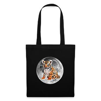 tigre - Sac en tissu - noir - Devant
