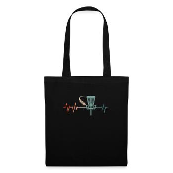 Battement de cœur de disque de golf - Sac en tissu - noir - Devant