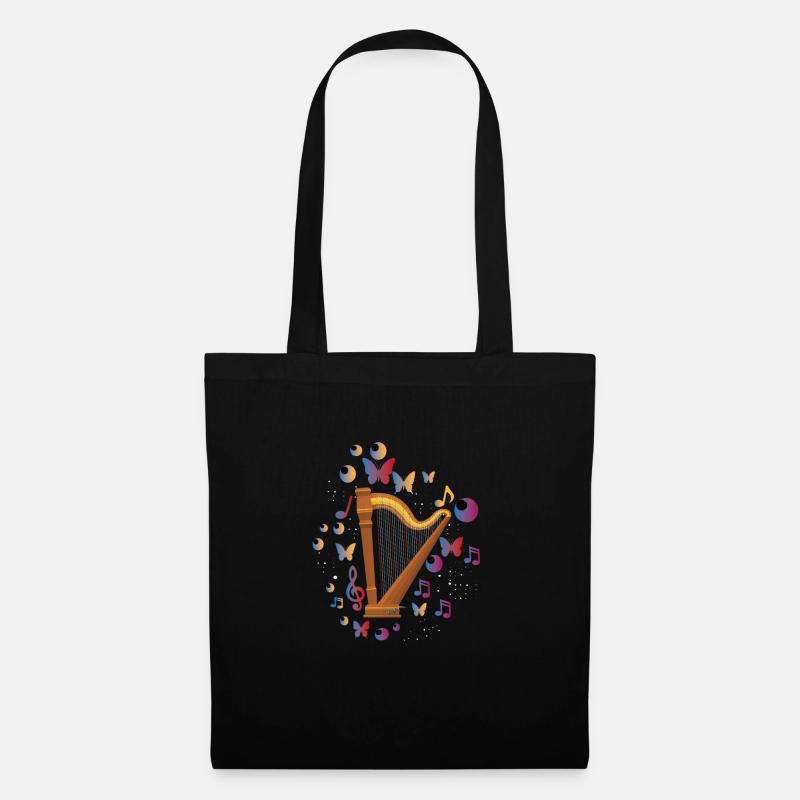 Harfe Geschenk - Stoffbeutel - Schwarz