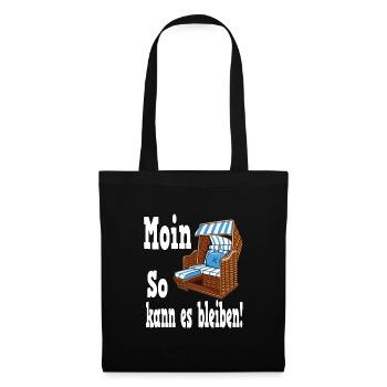 Moin So Kann Es Bleiben - Stoffbeutel - Schwarz - Vorne