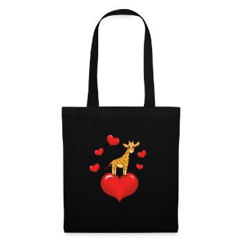 Giraffe With Heart - Tote Bag - black - Front