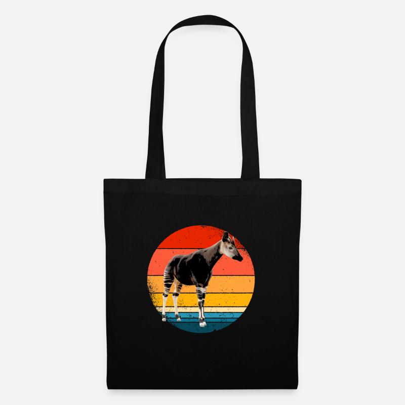 Okapi Geschenk - Stoffbeutel - Schwarz