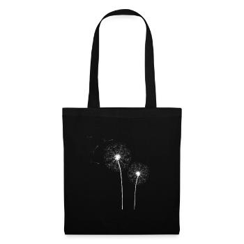 Dandelion Flowers weiße Pusteblumen Blumen - Stoffbeutel - Schwarz - Vorne