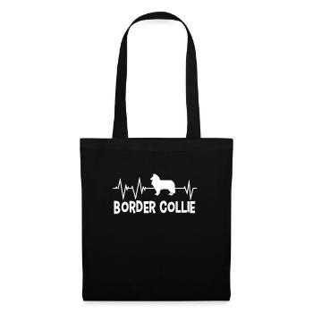 Le rythme cardiaque du Border Collie Terrier - Sac en tissu - noir - Devant