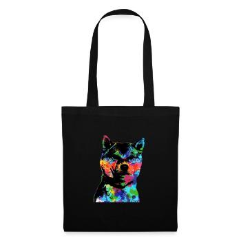 Shiba Inu - Stoffbeutel - Schwarz - Vorne