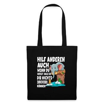 Hilf Anderen - Stoffbeutel - Schwarz - Vorne