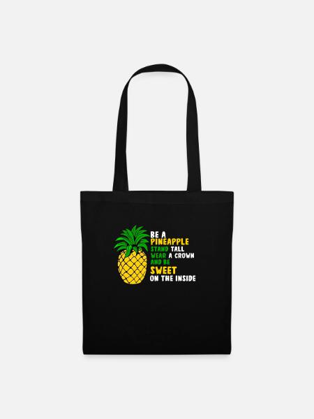 Ananas - Stoffbeutel - Schwarz