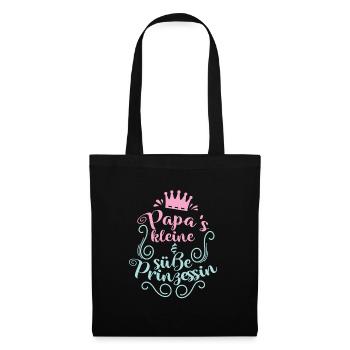 Papa's kleine und süße Prinzessin - Stoffbeutel - Schwarz - Vorne
