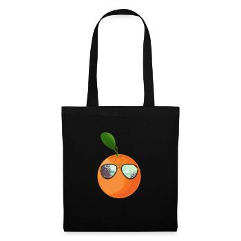 Orange Mit Sonnenbrille Geschenk - Stoffbeutel - Schwarz - Vorne