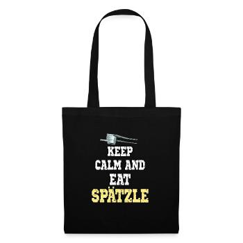 Keep Calm And Eat Spätzle für Schwabe - Stoffbeutel - Schwarz - Vorne