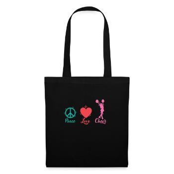 Peace Love Cheer Cheerleader Cheering on sports Gymnastics - Tote Bag - black - Front