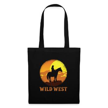 Cowboy du Far West - Sac en tissu - noir - Devant
