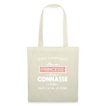 Compliqué d'être une princesse et une connasse - Sac en tissu - nature - Devant