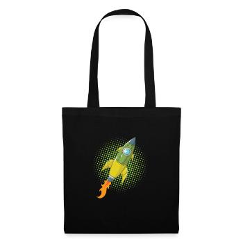 Rocket Comic Spaceship Spacecraft Missile - Tote Bag - black - Front