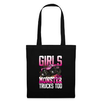 Girls Like Monster Trucks Too für Frauen und - Stoffbeutel - Schwarz - Vorne