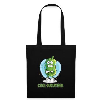 Concombre frais - Sac en tissu - noir - Devant
