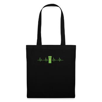 Asparagus Heartbeat Shirt - Tote Bag - black - Front