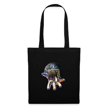 Éléphant - Sac en tissu - noir - Devant
