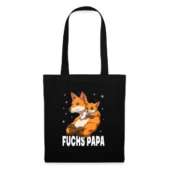 Fuchs Papa und Baby Papa Vatertag für einen Papa - Stoffbeutel - Schwarz - Vorne