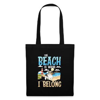 The Beach Is Where I Belong - Stoffbeutel - Schwarz - Vorne