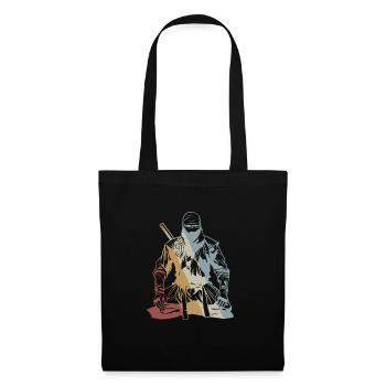 Ninja Retro Style Vintage - Stoffbeutel - Schwarz - Vorne