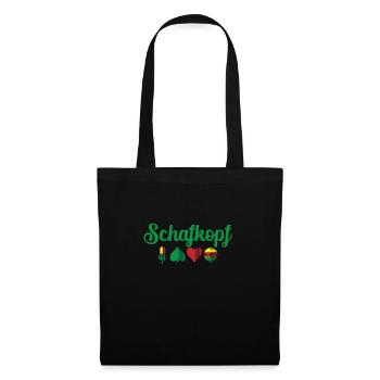 Schafkopf Farben vom deutschen Blatt Spielkarten - Stoffbeutel - Schwarz - Vorne
