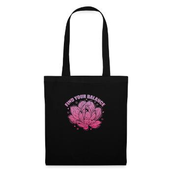 Lotosblume Find your Balance Pflanze Blume - Stoffbeutel - Schwarz - Vorne