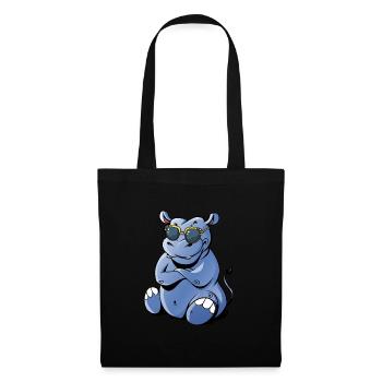 Hippo with sunglasses - Tote Bag - black - Front