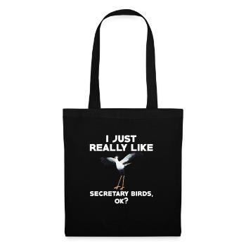 Funny Secretary Bird T-Shirt - Tote Bag - black - Front