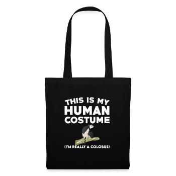 Funny Colobus Monkey Shirt - Tote Bag - black - Front