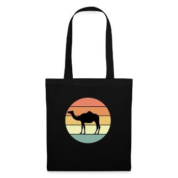 Conception de chameau rétro - Sac en tissu - noir - Devant