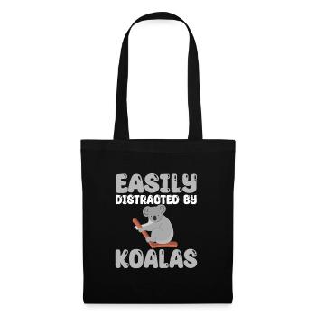 Lustiges Koala T-Shirt - Stoffbeutel - Schwarz - Vorne