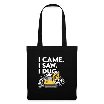 Lustiges Minibagger Geschenk - Stoffbeutel - Schwarz - Vorne