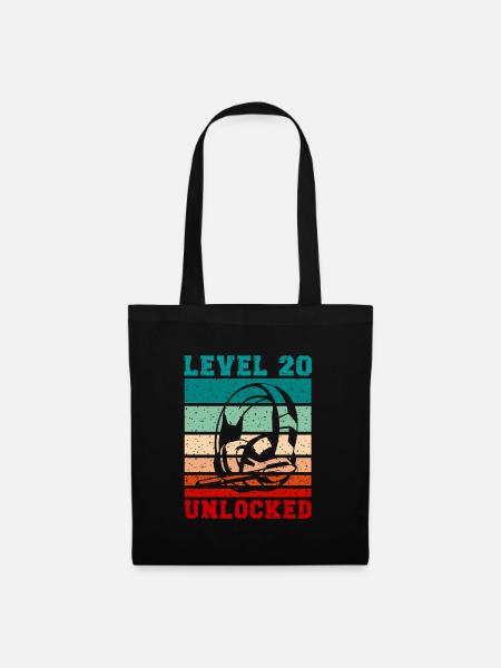 Level 20 unlocked Headphones for Gamer Quotes - Stoffbeutel - Schwarz