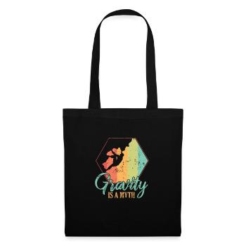 Gravity is a Myth Hobby Klettern Bouldern - Stoffbeutel - Schwarz - Vorne