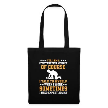 Funny Construction Worker Gift - Tote Bag - black - Front