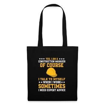 Drôle de chemise de directeur de construction - Sac en tissu - noir - Devant
