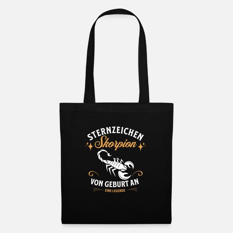 Sternzeichen Geschenke Skorpion Spruch - Stoffbeutel - Schwarz