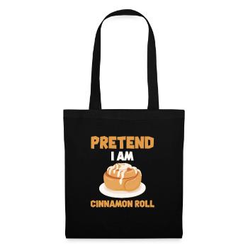 Faites semblant d’être un petit pain à la cannelle - Sac en tissu - noir - Devant